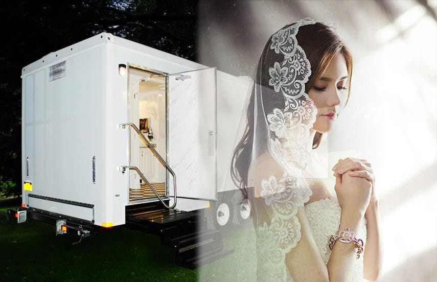 Wedding restroom trailers